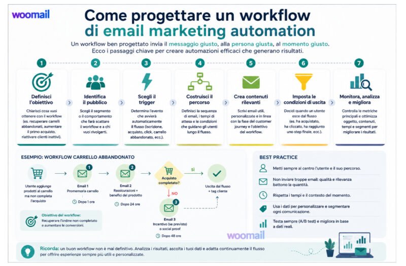 Guida alla progettazione di workflow automatizzati infografica