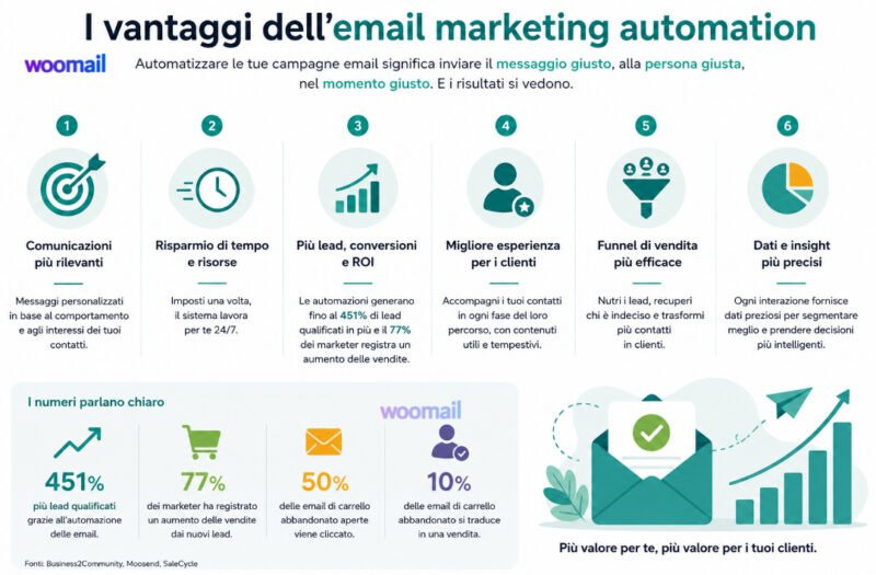 I vantaggi dell'automazione email marketing infografica